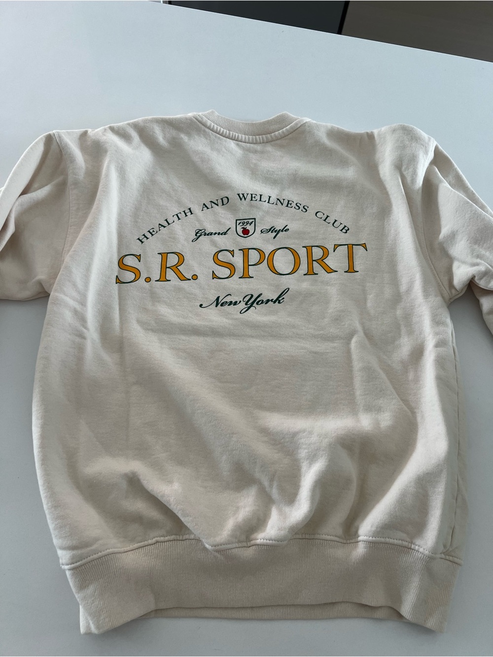 Sporty & Rich Cream Logo Crewneck Sweatshirt